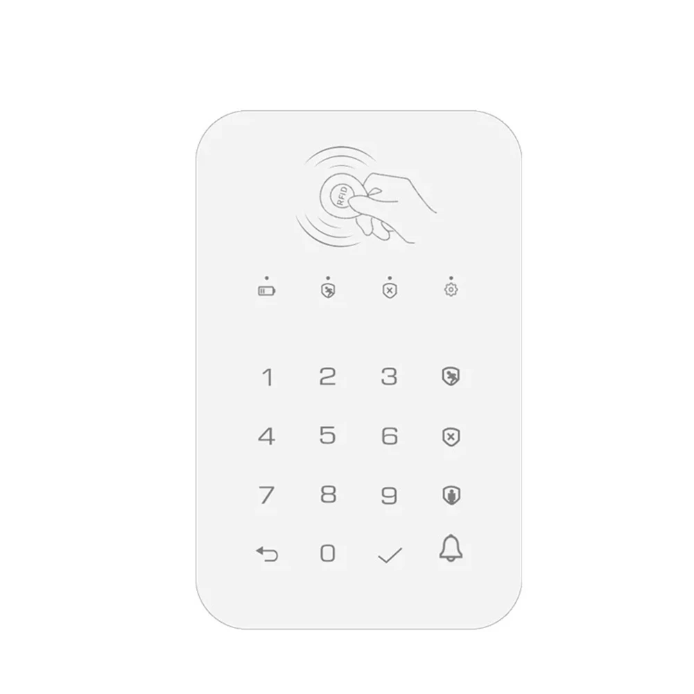 Wireless Touch Keyboard Lock With 433Mhz Frequency Security System White Capacitive Touch Button Waterproof Anti-theft Lock
Wireless Touch Keyboard Lock With 433Mhz Frequency Security System White Capacitive Touch Button Waterproof Anti-theft Lock