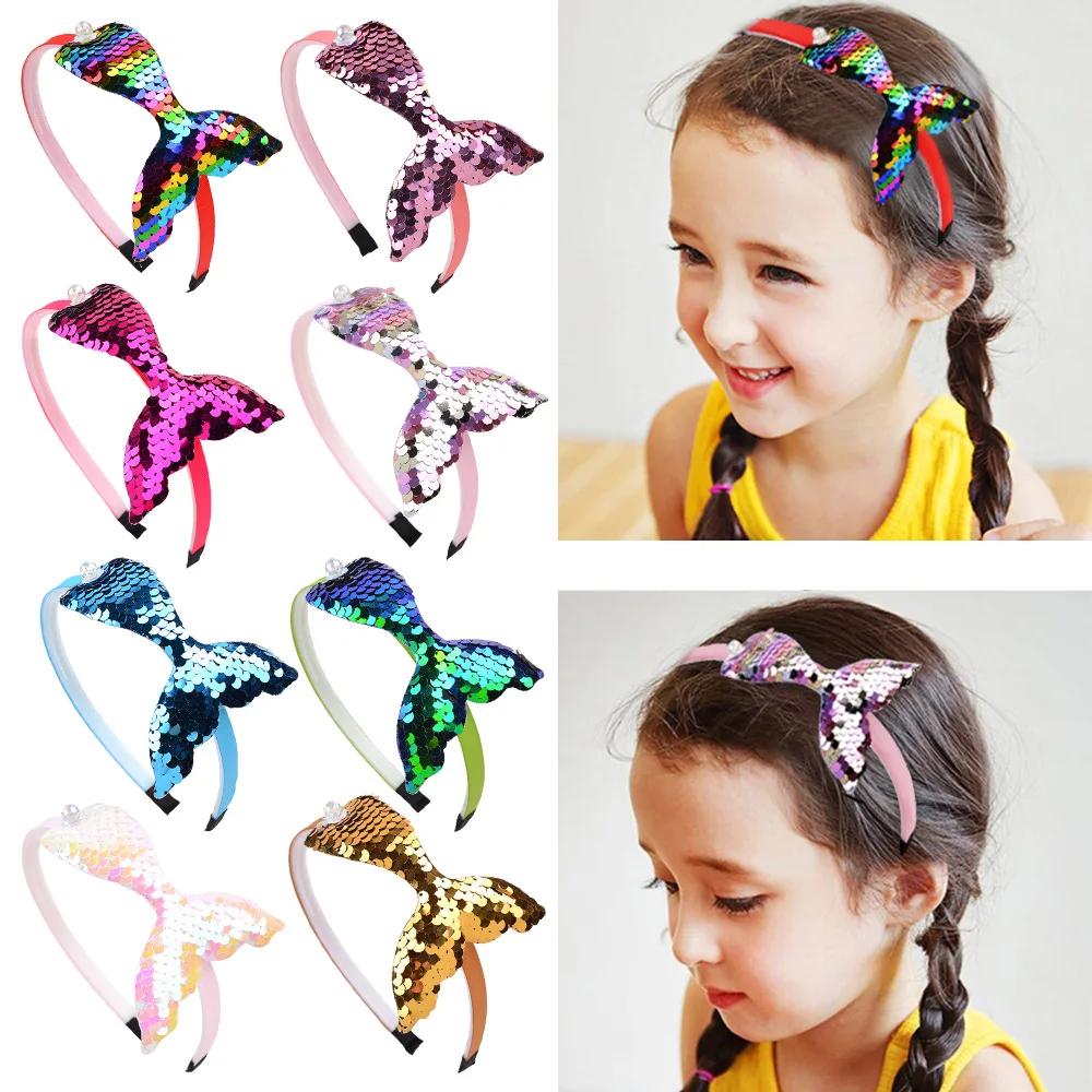 Children Girls Lovely Mermaid Sequins Hairband Hair Accessories Kids Sweet Solid Color Festival Bow Ties Headwear
Children Girls Lovely Mermaid Sequins Hairband Hair Accessories Kids Sweet Solid Color Festival Bow Ties Headwear
