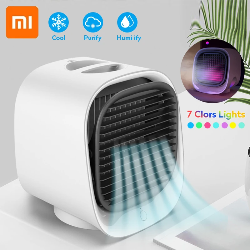Xiaomi Mini Air Conditioner Air Cooler Fan Desktop Air Cooling Fan Humidifier Purifier For Office Bedroom With 7 Colors Light
Xiaomi Mini Air Conditioner Air Cooler Fan Desktop Air Cooling Fan Humidifier Purifier For Office Bedroom With 7 Colors Light