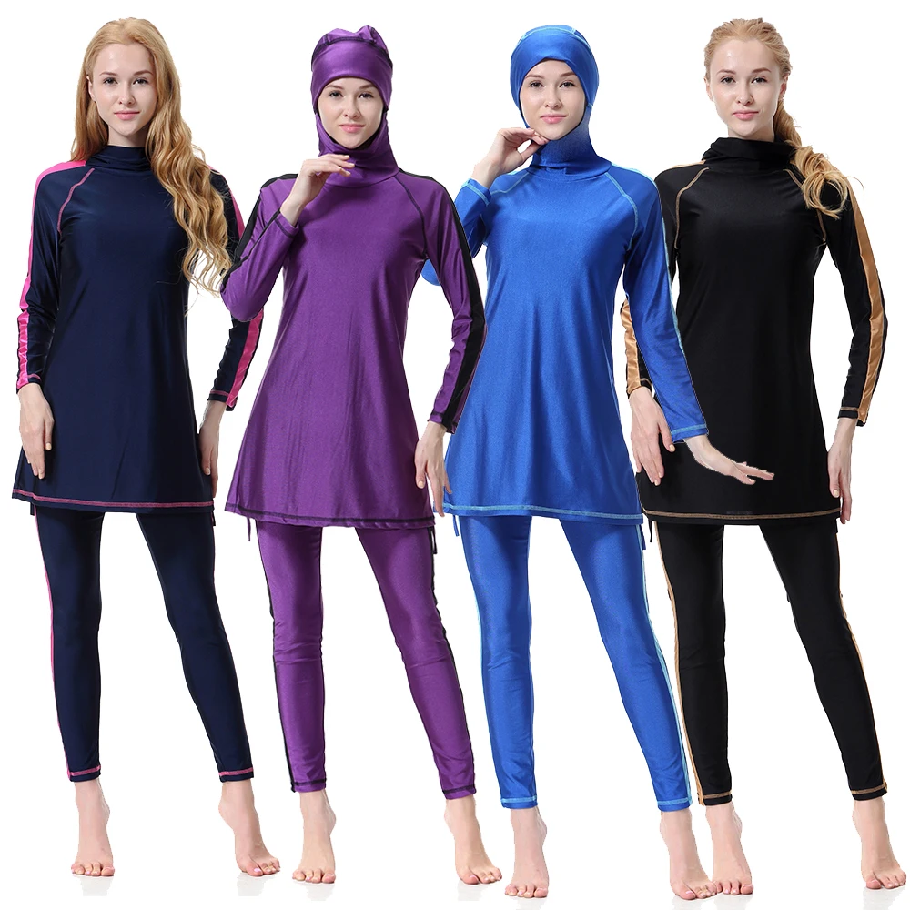 3Piece Muslim Swimming Suit for Women Full Cover Swimwear Hijab Long Sleeve Tops Pants Cap Set Modest Swimsuit Burkini Beachwear
3Piece Muslim Swimming Suit for Women Full Cover Swimwear Hijab Long Sleeve Tops Pants Cap Set Modest Swimsuit Burkini Beachwear
