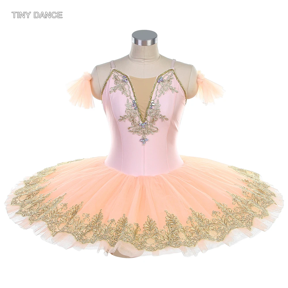 

GDC Professional Ballet Dance Tutus Female Pale Pink Pancake Tutu Women Ballerina Costume for Adult Girls Dancing Dress