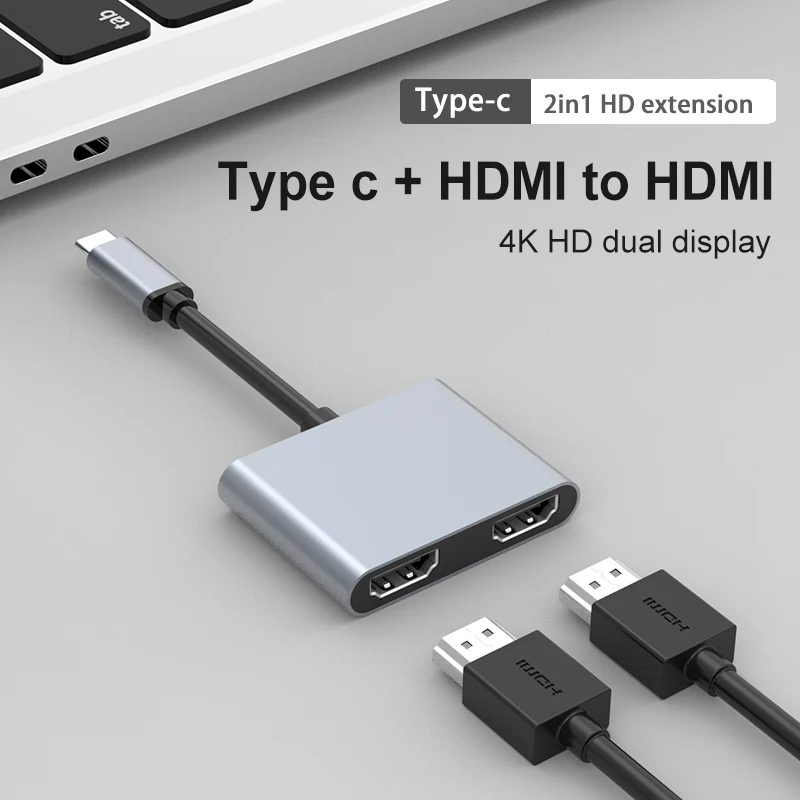 USB C to Dual HDMI Adapter 4K @60hz Type C to HDMI Converter for MacBook Pro Air LenovoYoga 920/Thinkpad T480 Dell XPS 13/15/17
USB C to Dual HDMI Adapter 4K @60hz Type C to HDMI Converter for MacBook Pro Air LenovoYoga 920/Thinkpad T480 Dell XPS 13/15/17