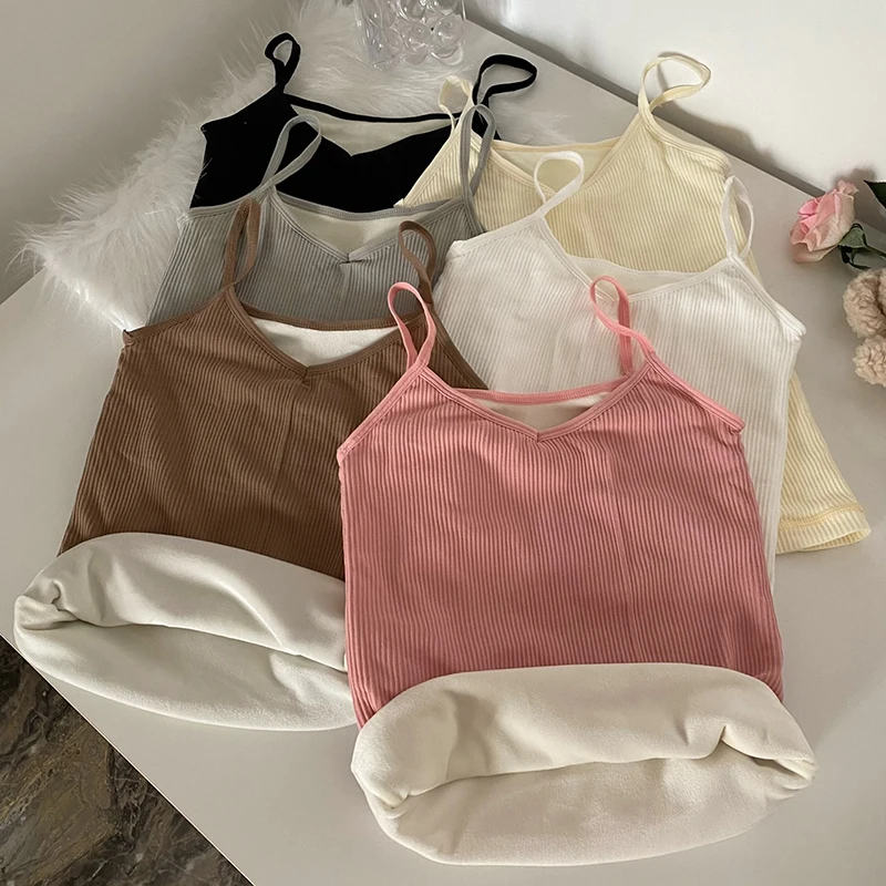 Autumn Winter Versatile Sleeveless Solid Colour V Neck Slim Warm Women's Plush Camisole Bottoming Tank Top Plush Thicken
Autumn Winter Versatile Sleeveless Solid Colour V Neck Slim Warm Women's Plush Camisole Bottoming Tank Top Plush Thicken