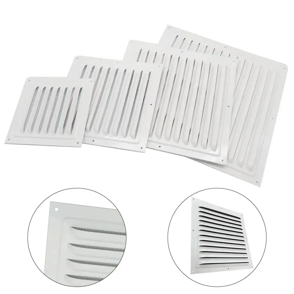 

Air Vent Grille Ventilation Cover Metal window Square Vent Insect Screen Cover Aluminum Alloy Heating Cooling Vents Plate