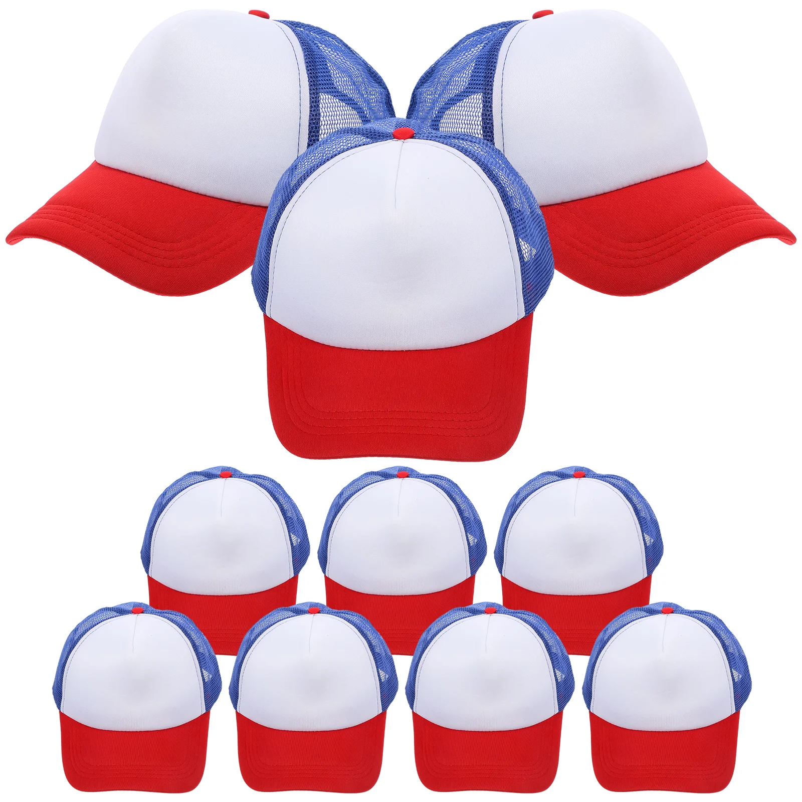 

10 Pcs Sublimated Baseball Cap Caps DIY Heat Transfer Hat Blank Mesh Pvc Summer Outdoor Sublimation