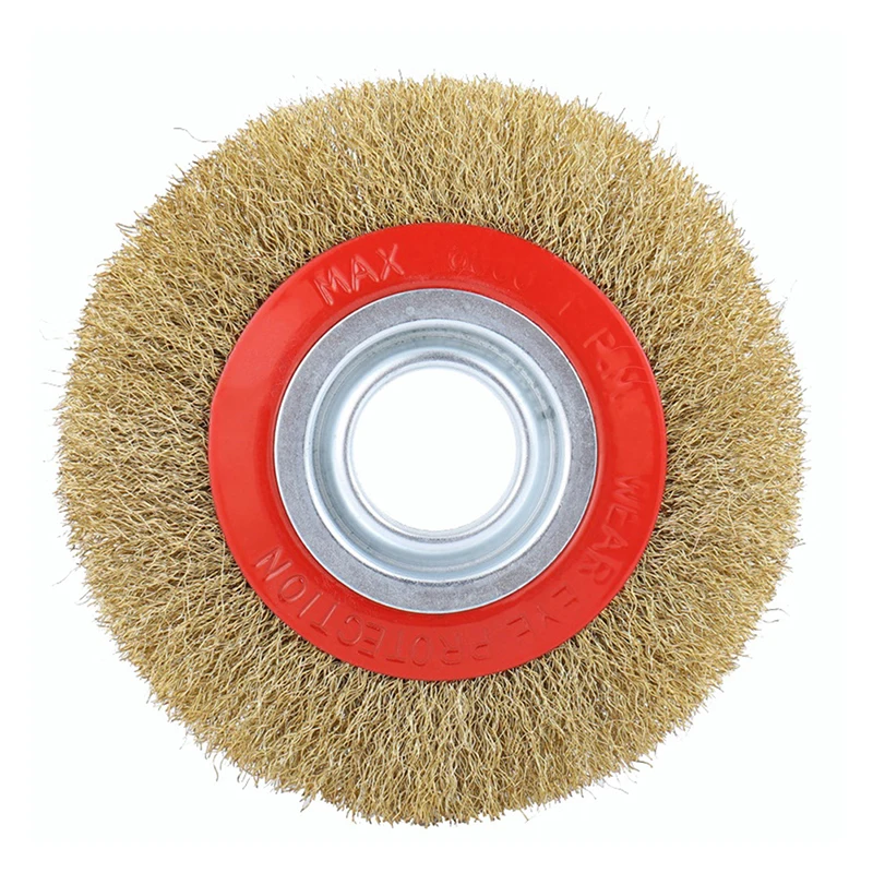 

1pcs 10inch 250mm Copper Steel Wire Brush Wheel Metal Rust Remove Cleaning Tools With M14 Angle Grinder Drill Adaptor