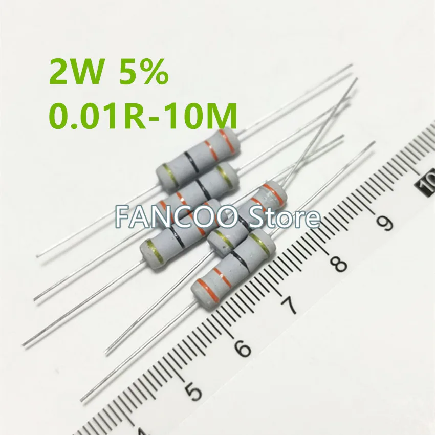 

200PCS/BAG 2W 5% Carbon Film Resistor 11R-100R 11R 12R 13R 15R 16R 18R 20R 22R 24R 27R 30R 33R 36R 39R 43R 47R 51R 56R 62R 68R