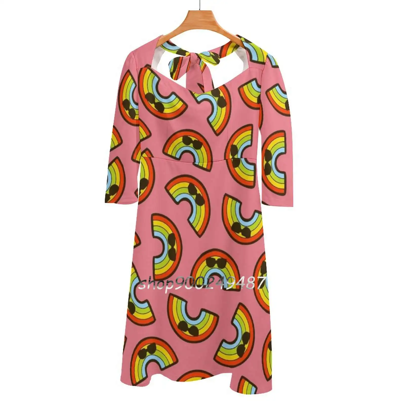Cool Rainbow Pattern Sweetheart Knot Flared Dress Fashion Design Large Size Loose Dress Rainbow Rainbows Fun Cute Kawaii Cool 
Cool Rainbow Pattern Sweetheart Knot Flared Dress Fashion Design Large Size Loose Dress Rainbow Rainbows Fun Cute Kawaii Cool