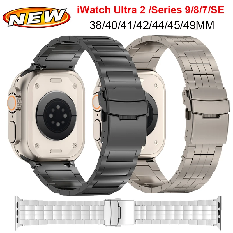 Luxury Titanium Band For Apple Watch Strap Ultra 2 49mm 45mm 41mm Business Bracelet Correa For iWatch 9 Band 44mm 38 40mm SE 7 8
Luxury Titanium Band For Apple Watch Strap Ultra 2 49mm 45mm 41mm Business Bracelet Correa For iWatch 9 Band 44mm 38 40mm SE 7 8