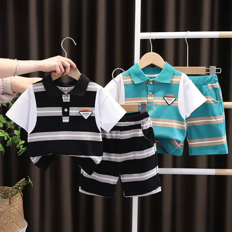 New Children Clothes Suit Summer Baby Boys Big Strips T Shirt Shorts 2Pcs/Set Kids Infant Fashion Clothes Toddler Sportswear
New Children Clothes Suit Summer Baby Boys Big Strips T Shirt Shorts 2Pcs/Set Kids Infant Fashion Clothes Toddler Sportswear
