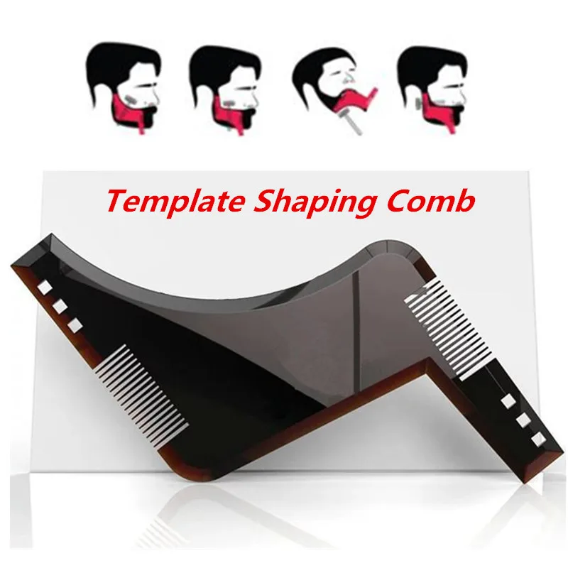 

New Men Beard Template StylingTool Double Sided Beard Shaping Comb Beauty Tool Shaving Hair Removal Razor Tool for Men