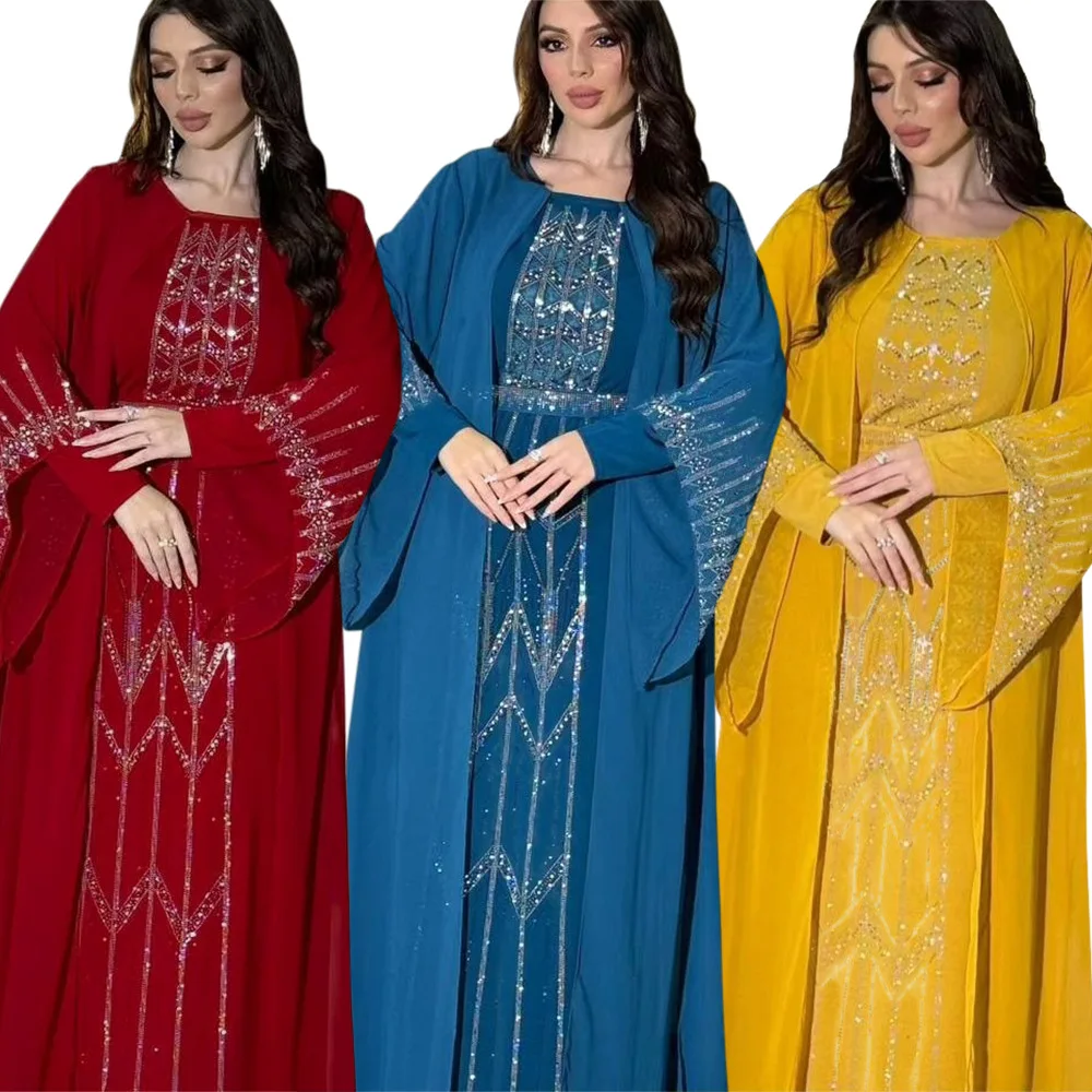 

African Dresses For Women Muslim Fashion Abayas Boubou Dashiki Ankara Outfits Evening Gown Dubai Kaftan Abaya Robe Marocaine