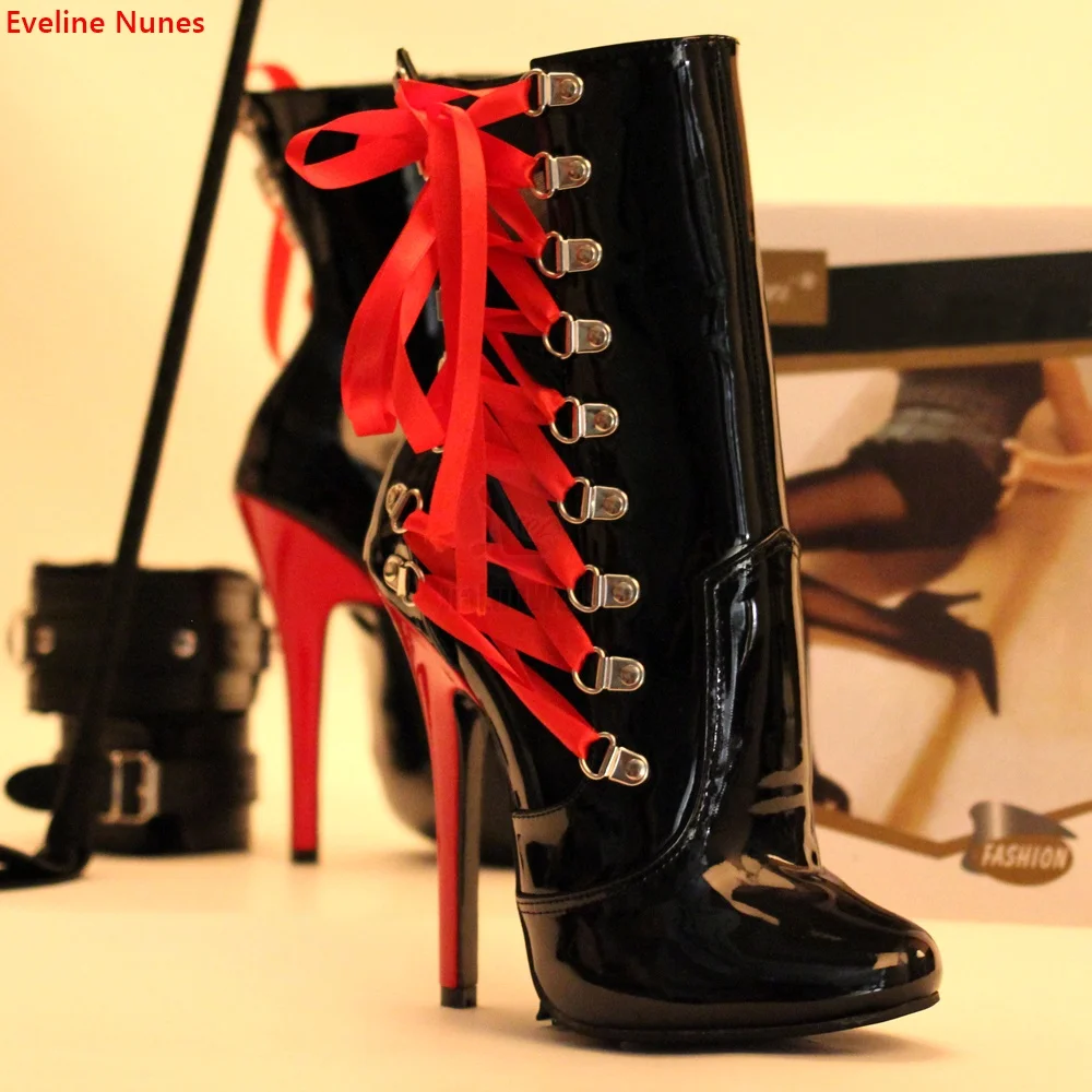 Lace-up Drag Queen Boots Women's Mixed Colors Patent Leather 14CM Stiletto Round Toe Fashion European Sexy Plus Size Shoes
Lace-up Drag Queen Boots Women's Mixed Colors Patent Leather 14CM Stiletto Round Toe Fashion European Sexy Plus Size Shoes