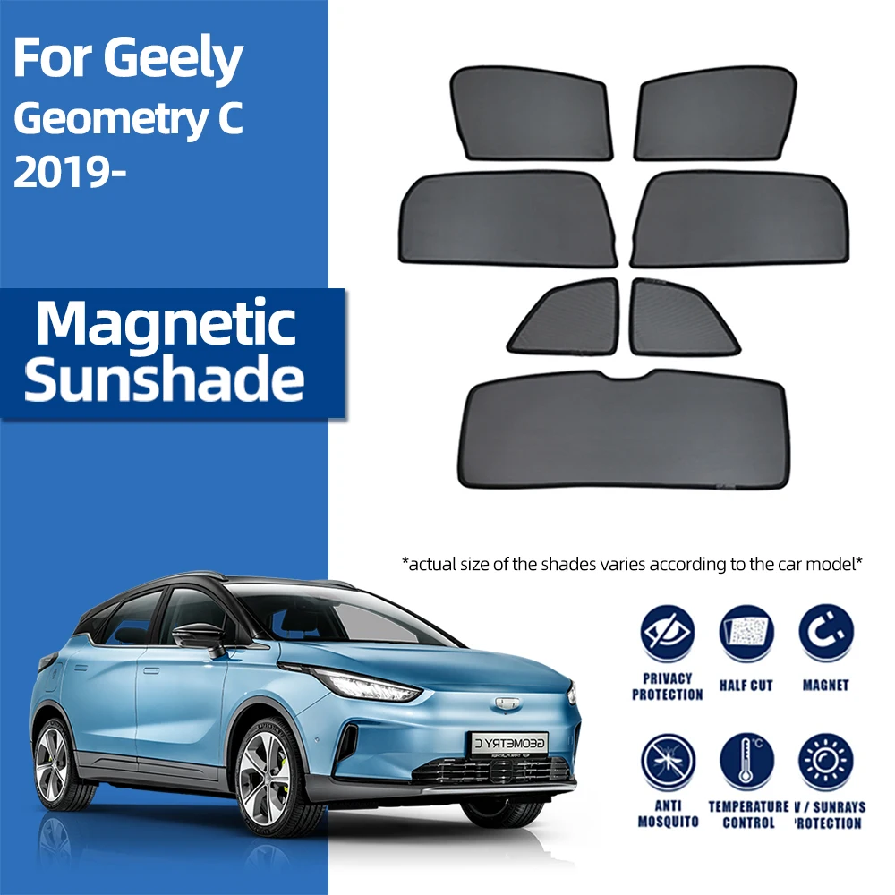Для Geely Geometry C 2019-2024 Магнитная задняя сторона автомобиля, солнцезащитный козырек на детское окно, переднее лобовое стекло, занавеска от солнца, козырек