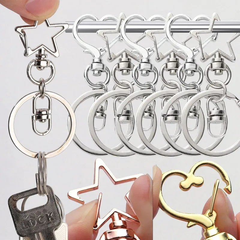 5Pcs Multipurpose Silver Golden Heart-shaped Pentagram Keychain Metal Key Ring Simple Lobster Chain DIY Handmade Accessories
5Pcs Multipurpose Silver Golden Heart-shaped Pentagram Keychain Metal Key Ring Simple Lobster Chain DIY Handmade Accessories