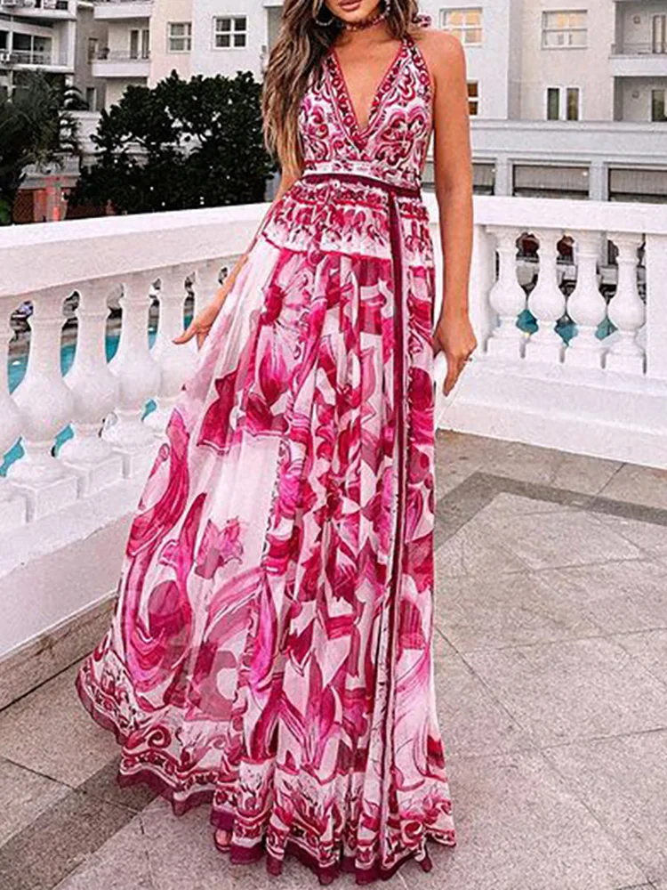 Sleeveless Printing Patchwork Elegant Party Dress, Women Summer Deep V-Neck Simple Maxi Dress, 2024 Backless Sexy Ladies Dress
Sleeveless Printing Patchwork Elegant Party Dress, Women Summer Deep V-Neck Simple Maxi Dress, 2024 Backless Sexy Ladies Dress