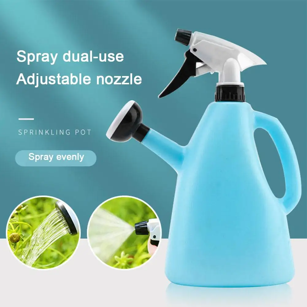 

2 In 1 Adjustable 1L Plastic Watering Can For Indoor Gardens Pressure Spray Kettle PP Resin Plants Watering Can Dropshippin M2X2