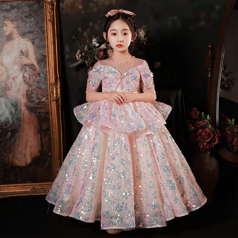 Flower Girl Dress for Wedding Banquet Birthday Children's Clothing Sequin Cute Sweet Fluffy Princess Dresses Catwalk Performance
Flower Girl Dress for Wedding Banquet Birthday Children's Clothing Sequin Cute Sweet Fluffy Princess Dresses Catwalk Performance