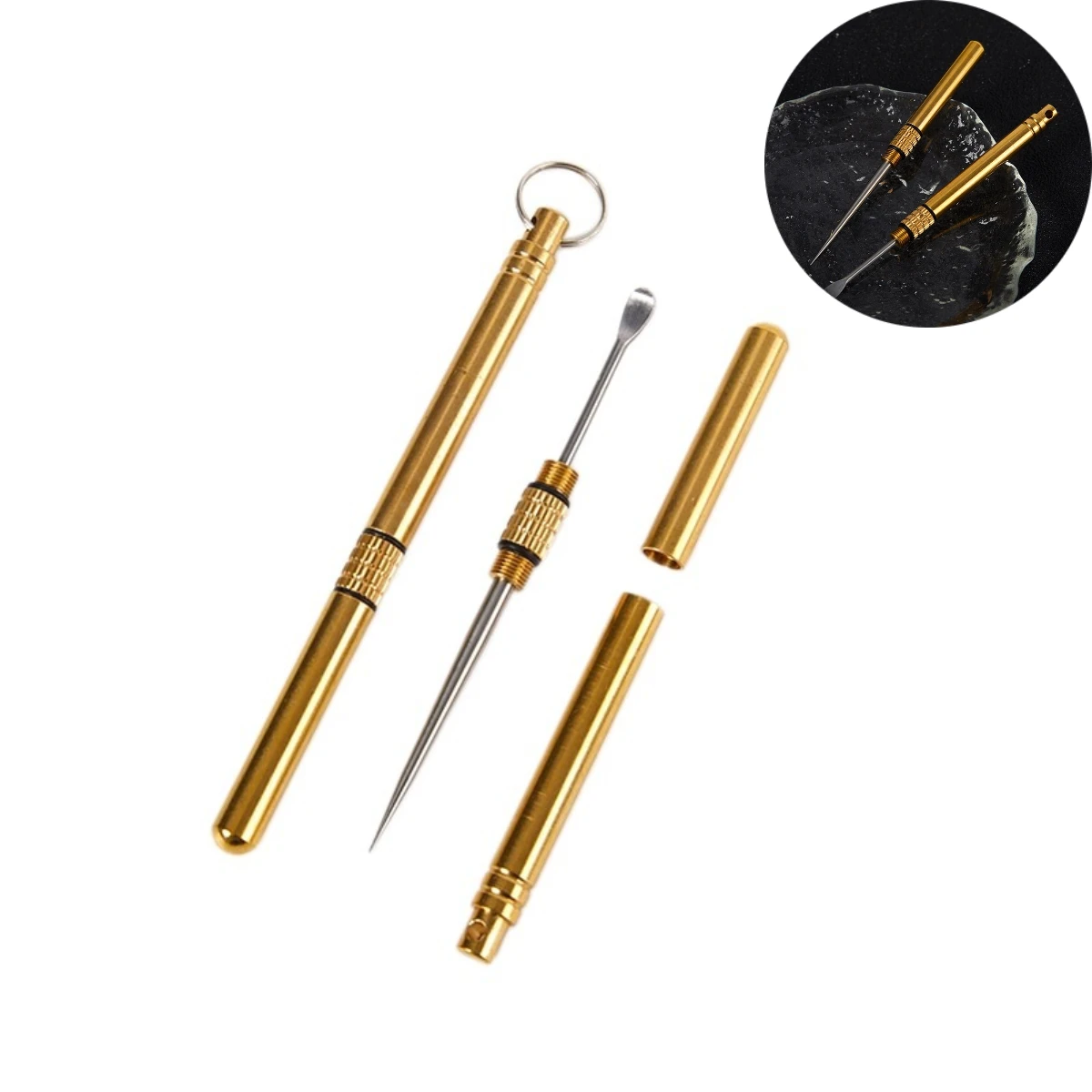 1PC Portable Multi-functional Double-headed Toothpick Alloy Brass Ear Spoon Creative Fruit Fork Outdoor Tool
1PC Portable Multi-functional Double-headed Toothpick Alloy Brass Ear Spoon Creative Fruit Fork Outdoor Tool