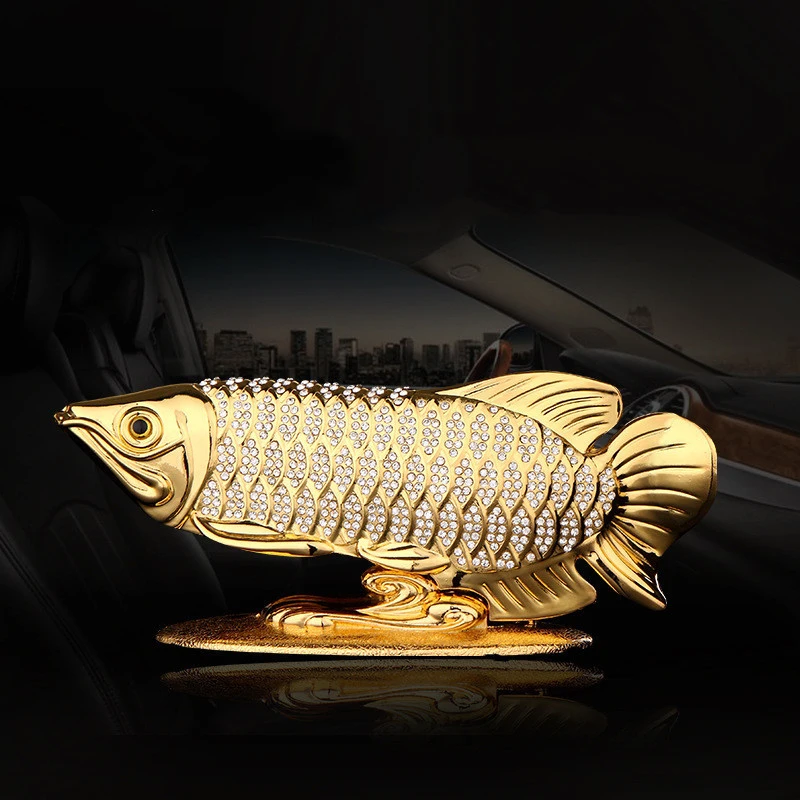 

Украшение на автомобиль «Золотой Дракон-рыба», металлическое украшение для гостиной, поделки для офиса, рабочего стола, фэн-шуй, украшение для дома