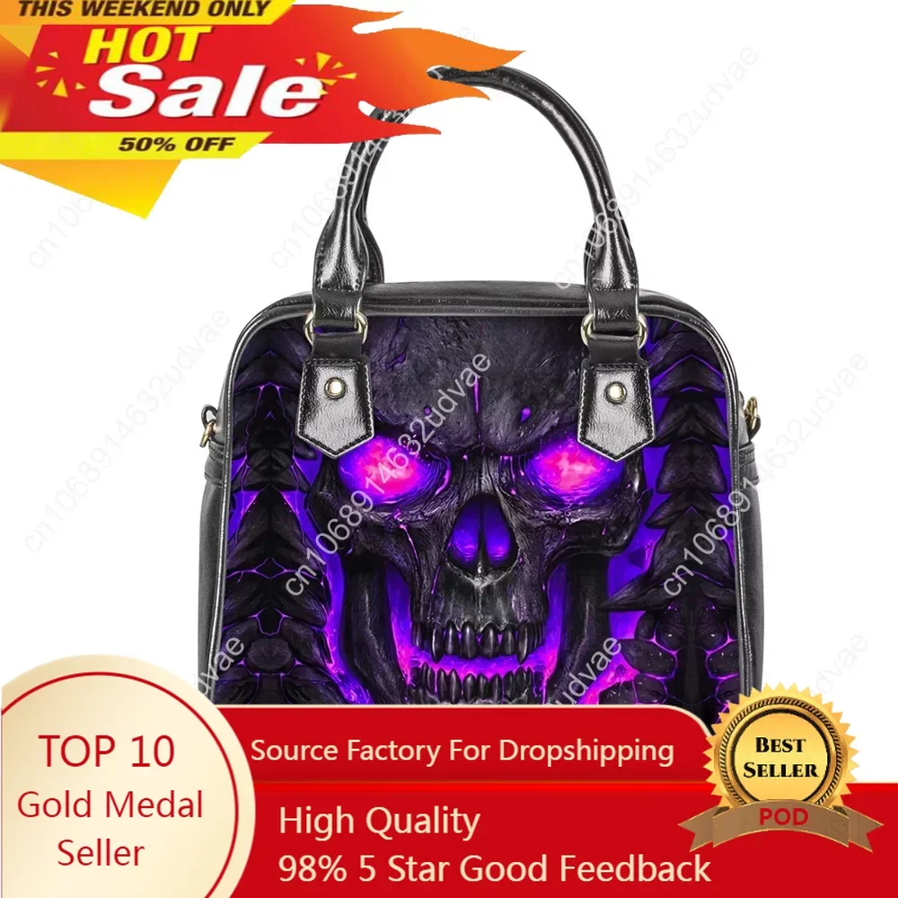 

Популярная трендовая женская сумка-тоут, дизайнерская роскошная кожаная сумочка, кошелек, модная женская сумка-клатч с рисунком фиолетового лавового черепа