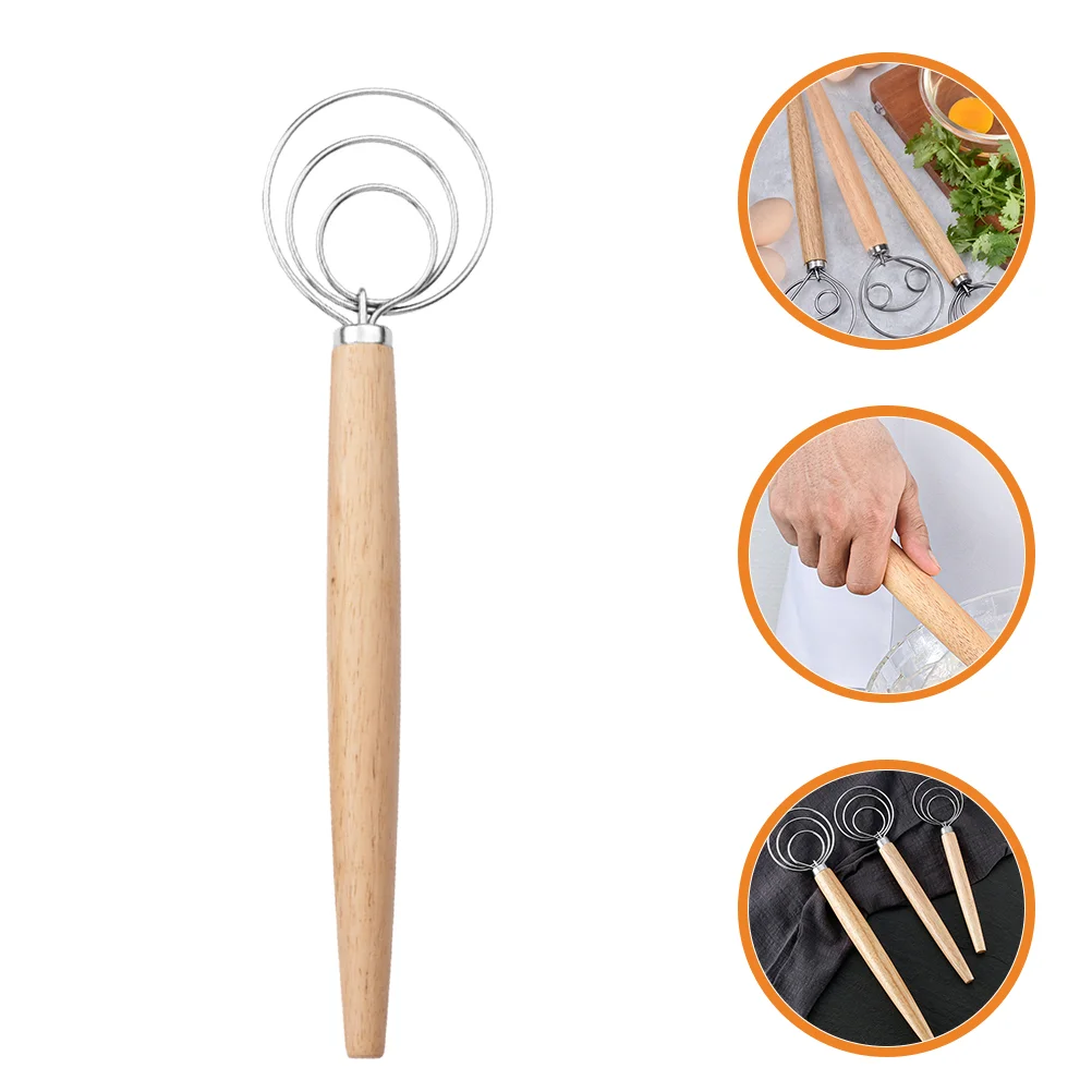 Flour Mixer Danish Dough Whisk Baking Cake Loaf Bread Wooden Handle Mixing Tool Manual
Flour Mixer Danish Dough Whisk Baking Cake Loaf Bread Wooden Handle Mixing Tool Manual