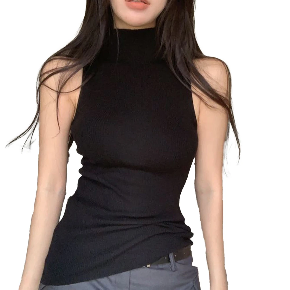 Comfy Fashion Womens Camisole Top Skin-friendly Sleeveless Solid Color Streetwear Turtleneck Knitted Versatile
Comfy Fashion Womens Camisole Top Skin-friendly Sleeveless Solid Color Streetwear Turtleneck Knitted Versatile