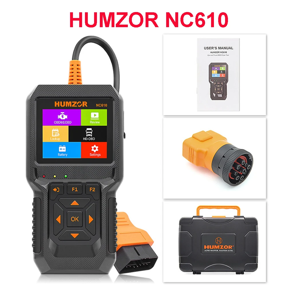 HUMZOR NC610 12V 24V for Truck OBD2 Scanner Diagnosis Tool Code Reader Engine J1939 Car Fuel Analysis Battery NexzCheck PK NC601
HUMZOR NC610 12V 24V for Truck OBD2 Scanner Diagnosis Tool Code Reader Engine J1939 Car Fuel Analysis Battery NexzCheck PK NC601