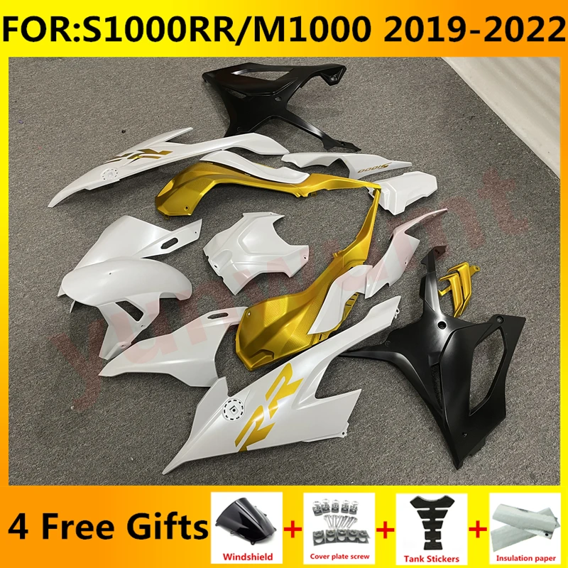 

NEW ABS Motorcycle full fairings kit fit For S1000RR S 1000 RR S1000 RR m1000 2019 2020 2021 2022 full Fairing kits white gold