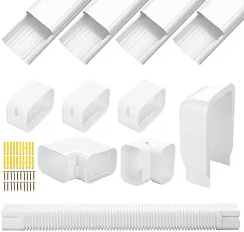 12Ft Decorative PVC Line Cover Kit, Suitable for Mini Split Air-conditioning and Heat Systems, Outdoor Air-conditioning Pipe In
12Ft Decorative PVC Line Cover Kit, Suitable for Mini Split Air-conditioning and Heat Systems, Outdoor Air-conditioning Pipe In
