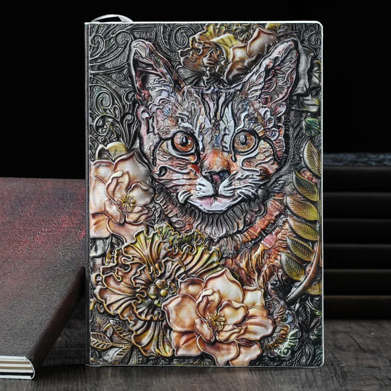 Новинка, ретро блокнот с кошачьей головой и кожаной поверхностью, блокнот А5 в креативной твердой обложке, учебник для обучения, ручной журнал
Новинка, ретро блокнот с кошачьей головой и кожаной поверхностью, блокнот А5 в креативной твердой обложке, учебник для обучения, ручной журнал