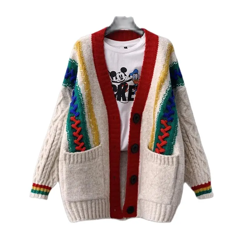 Solid Color Red Sweater Cardigan Coat Women's 2023 Early Spring New Style Thickened Loose Lazy Wind Straight Knitted SweaterLady
Solid Color Red Sweater Cardigan Coat Women's 2023 Early Spring New Style Thickened Loose Lazy Wind Straight Knitted SweaterLady