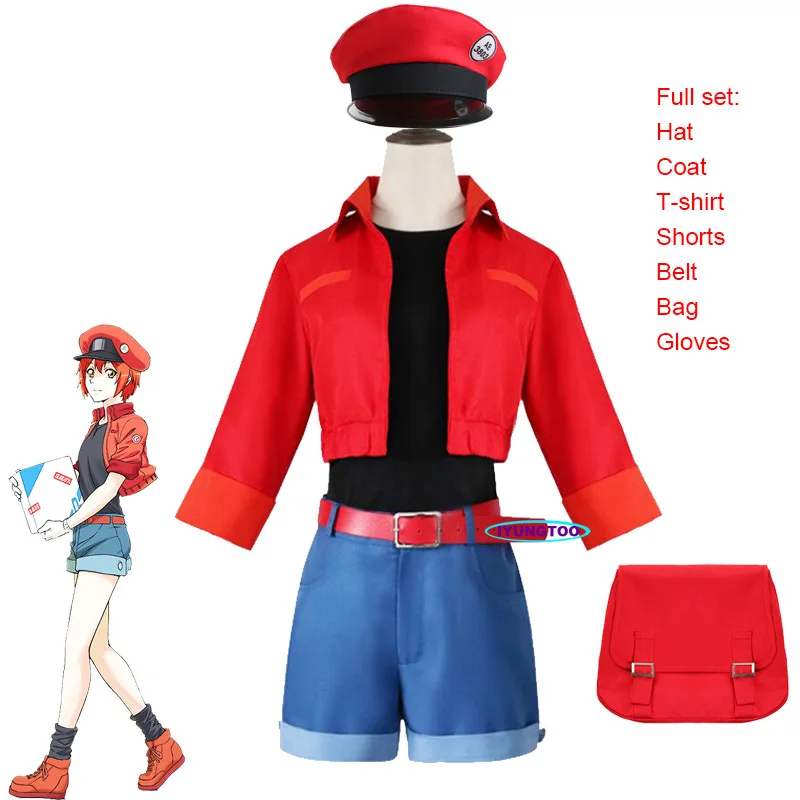 2021 Anime Cells at Work! Cosplay Costume Red Blood Cell Uniform Set Seqkeqkyuu Hat And Bag Adult Halloween Party Costumes
2021 Anime Cells at Work! Cosplay Costume Red Blood Cell Uniform Set Seqkeqkyuu Hat And Bag Adult Halloween Party Costumes