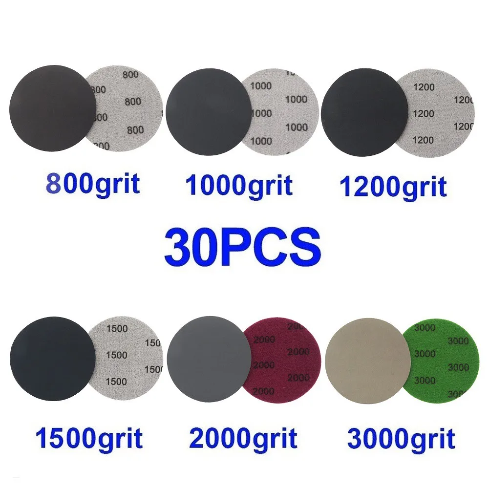 30Pc 3inch 75mm Round Sandpaper Wet Dry Sanding Disc Sand Sheet Hook Loop Pad 800-7000 Grit Metal Polishing Pad Grinding Tool
30Pc 3inch 75mm Round Sandpaper Wet Dry Sanding Disc Sand Sheet Hook Loop Pad 800-7000 Grit Metal Polishing Pad Grinding Tool