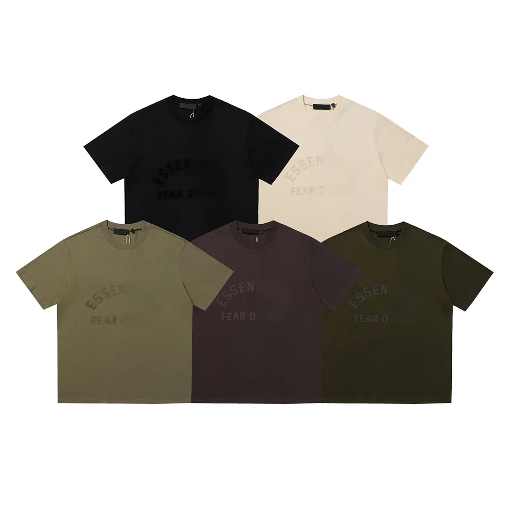 New Summer FOG Essenti- Streetwear Best Quality 1:1 Casual Loose Rubber Letter Logo 100% Cotton Unisex Sport T-Shirt
New Summer FOG Essenti- Streetwear Best Quality 1:1 Casual Loose Rubber Letter Logo 100% Cotton Unisex Sport T-Shirt