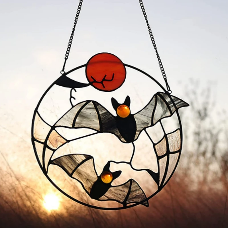 Halloween Bat Decoration Enchanting Halloween Bat Decor Metal Chain Stained Glass Suncatcher for Indoor Window Wall Hanging 2023
Halloween Bat Decoration Enchanting Halloween Bat Decor Metal Chain Stained Glass Suncatcher for Indoor Window Wall Hanging 2023