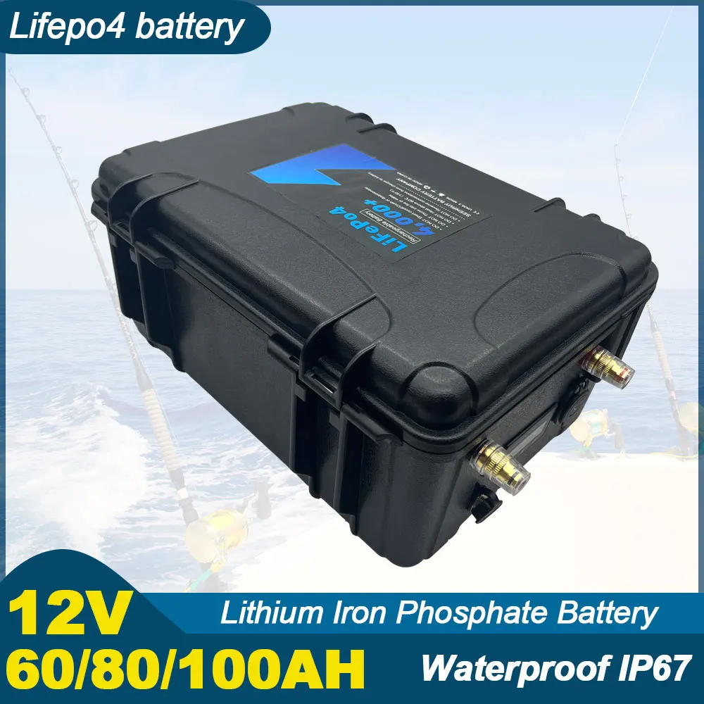 Waterproof IP67 12V 60AH 80AH 100AH Lifepo4 Lithium Iron Phosphate Battery For Electric Surfboard Trolling Motor Fishing Boat
Waterproof IP67 12V 60AH 80AH 100AH Lifepo4 Lithium Iron Phosphate Battery For Electric Surfboard Trolling Motor Fishing Boat