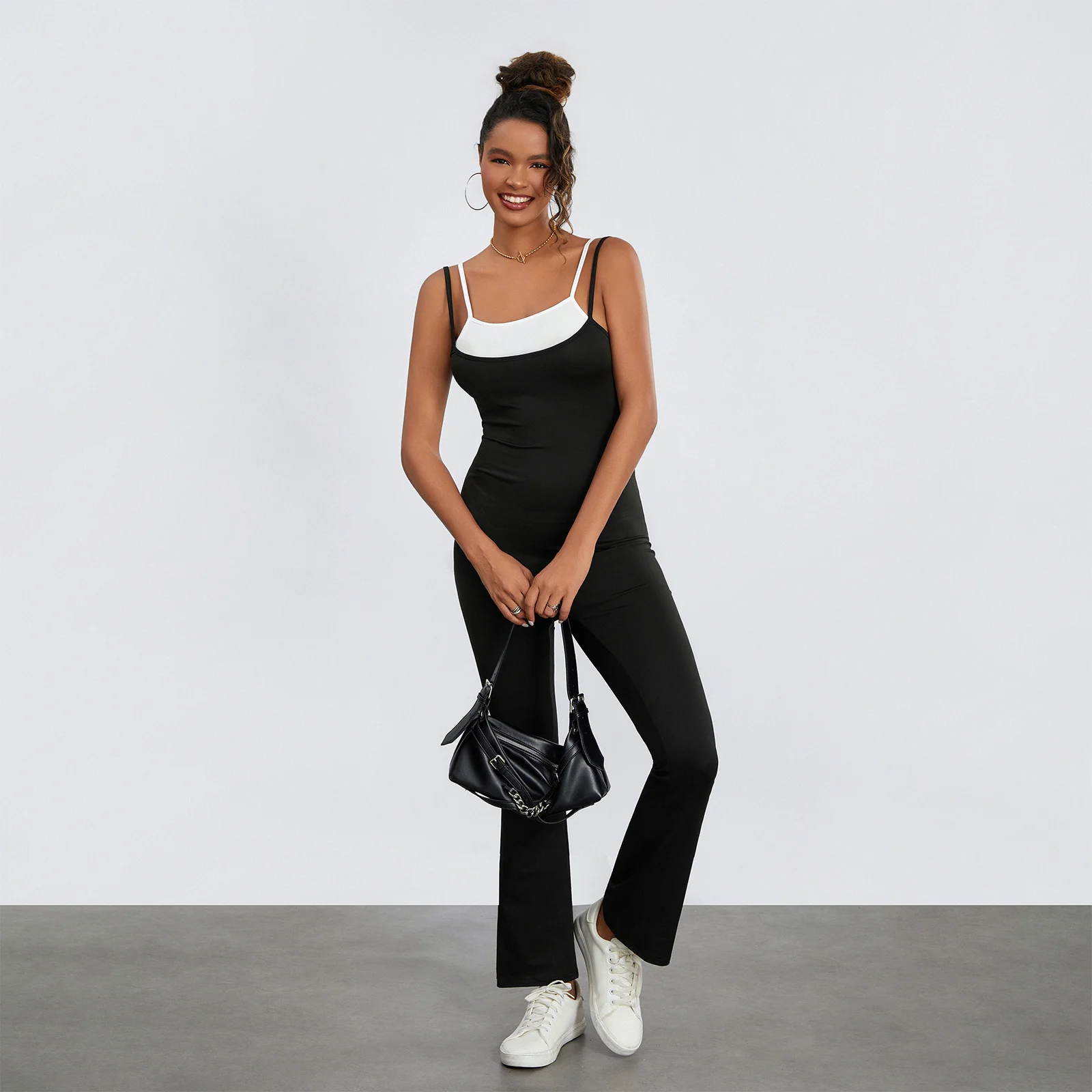 Contrast Color Spaghetti Strap Sporty Jumpsuit Women's Summer Sleeveless Backless Long Pants Slip Rompers Backless Streetwear
Contrast Color Spaghetti Strap Sporty Jumpsuit Women's Summer Sleeveless Backless Long Pants Slip Rompers Backless Streetwear