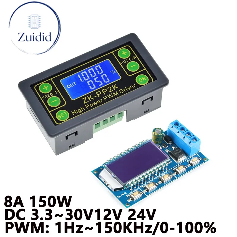 ZK-PP2K PP2 PWM Signal Generator 8A Driver Module for Motor/Lamp Dual Mode LCD PWM Pulse Frequency Duty Cycle Adjustable Module
ZK-PP2K PP2 PWM Signal Generator 8A Driver Module for Motor/Lamp Dual Mode LCD PWM Pulse Frequency Duty Cycle Adjustable Module