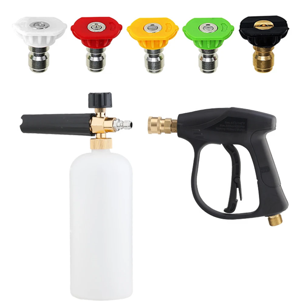 Foam Cannon Bottle 1/4 Quick Release High Pressure Snow Foam Washer Gun Copper High Pressure Soap Foamer Adjustable Car Washer
Foam Cannon Bottle 1/4 Quick Release High Pressure Snow Foam Washer Gun Copper High Pressure Soap Foamer Adjustable Car Washer