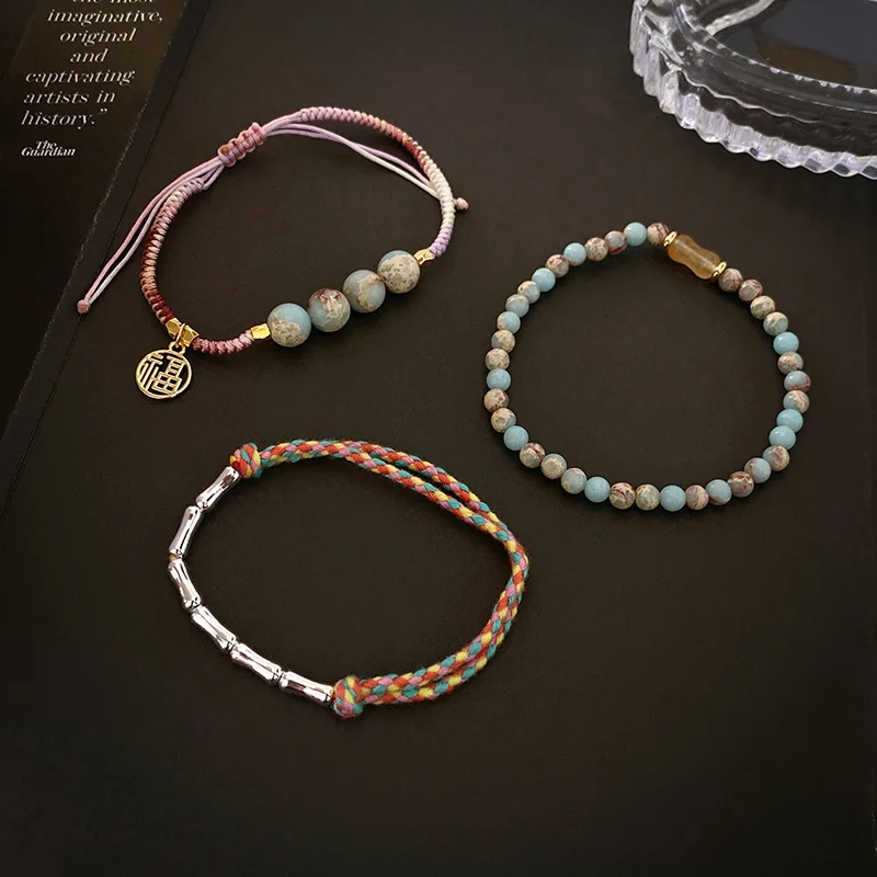 Vintage Bamboo Woven String Beaded Fu Character round Bracelet Chinese Style Fashion Ornament
Vintage Bamboo Woven String Beaded Fu Character round Bracelet Chinese Style Fashion Ornament