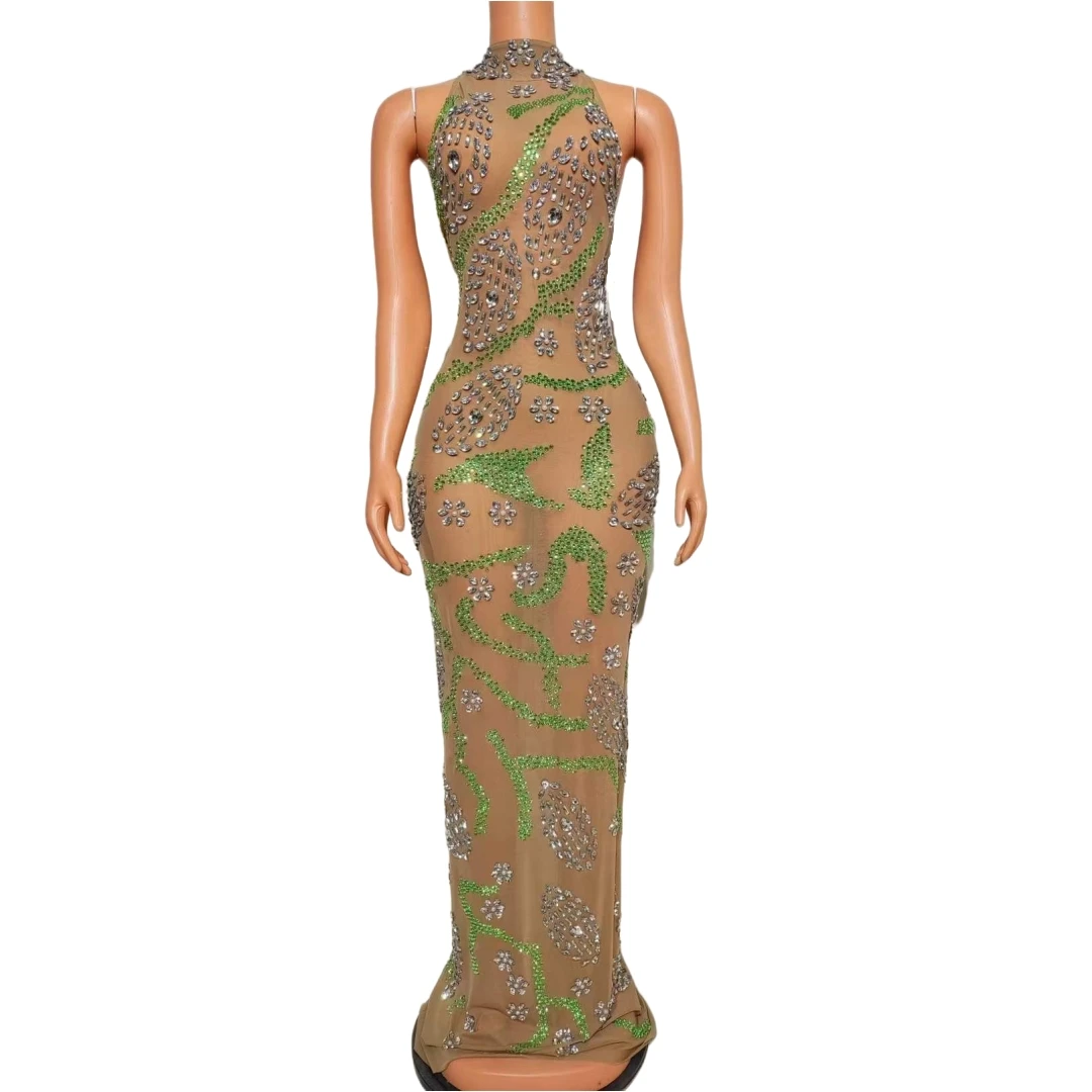 Sparkly Gold Rhinestone Sleeveless Sheer Dress For Women Crystals Evening Party Birthday Stage Performance Drag Queen Costume
Sparkly Gold Rhinestone Sleeveless Sheer Dress For Women Crystals Evening Party Birthday Stage Performance Drag Queen Costume