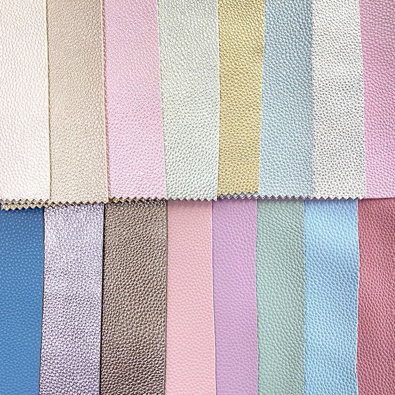 

Pearls color pu synthetic Litchi Grain Vinyl Faux Artificial Leather Fabric Sheet For jewelry making 46*135CM