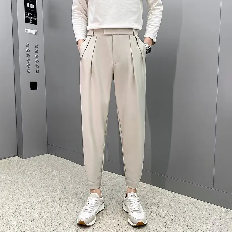 New Korean Comfortable Fabric Fit Suit Pants Men Casual Cropped Pencil Pants Solid Trousers Straight Streetwear Oversize Unisex
New Korean Comfortable Fabric Fit Suit Pants Men Casual Cropped Pencil Pants Solid Trousers Straight Streetwear Oversize Unisex