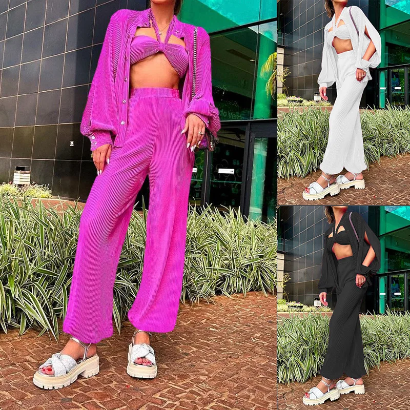 2023 Spring New Women's Clothing Light and Familiar Style Solid Color Chiffon Sunscreen Shirt Wide-leg Temperament Suit
2023 Spring New Women's Clothing Light and Familiar Style Solid Color Chiffon Sunscreen Shirt Wide-leg Temperament Suit