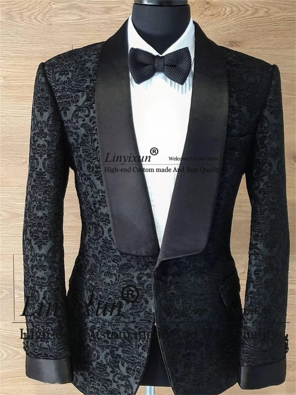 Pattern Mens Suits For Wedding Shawl Lapel Groom Tuxeods 2 Pieces Sets Bridegroom Male Blazers Pure Black Pants Costume Homme
Pattern Mens Suits For Wedding Shawl Lapel Groom Tuxeods 2 Pieces Sets Bridegroom Male Blazers Pure Black Pants Costume Homme