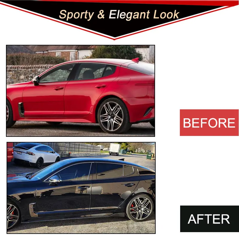 Car Side Skirts for KIA Stinger GT EX Hatchback 4-Door 2018-2023 Side Door Bumper Apron Lip Extensions Body Kits Carbon Fiber Car Side Skirts for KIA Stinger GT EX Hatchback 4-Door 2018-2023 Side Door Bumper Apron Lip Extensions Body Kits Carbon Fiber