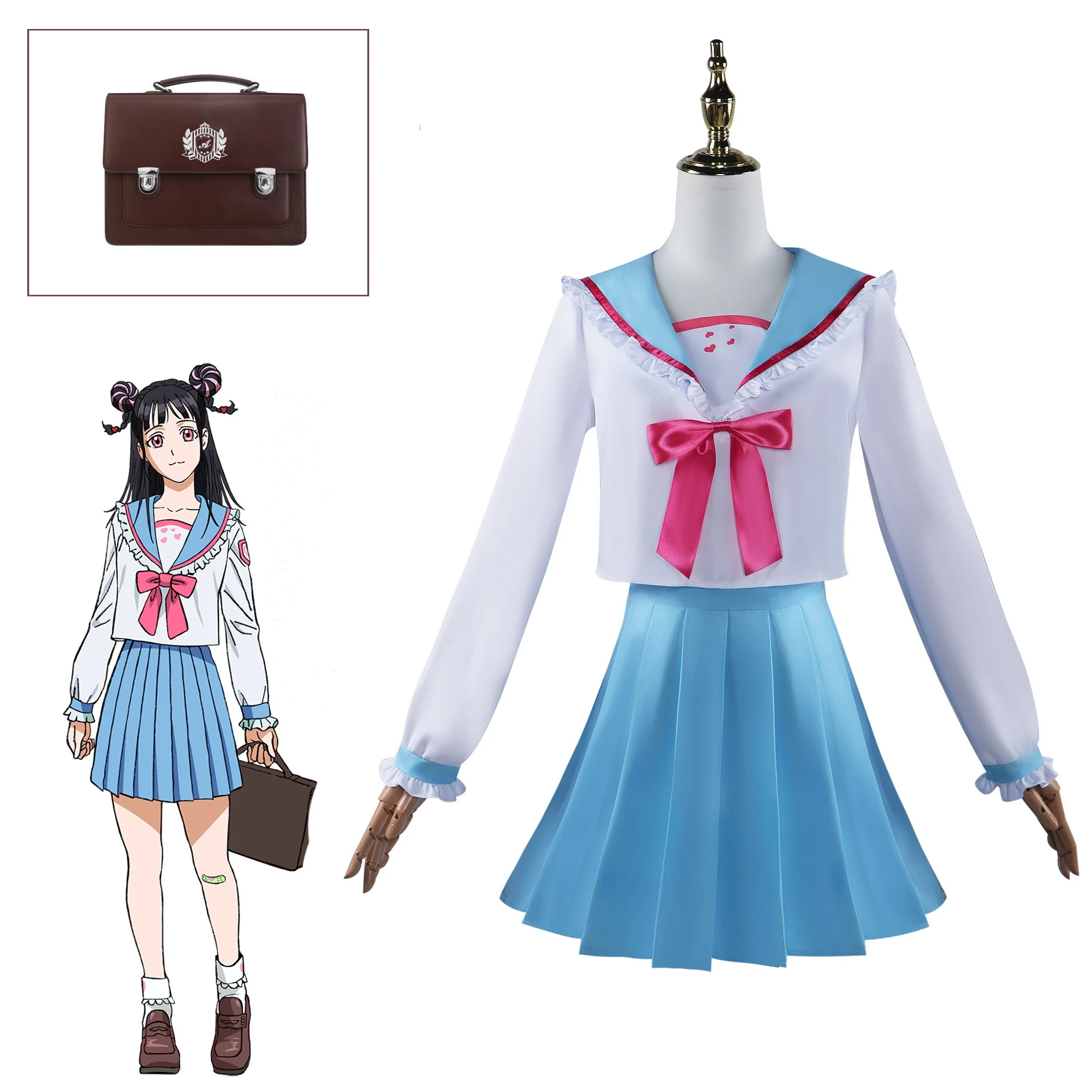 Anime Bucchigiri Mahoro Cosplay Costume Matakara Asamine Arajin Tomoshibi Uniform Bucchigiri! Sailor JK Dress Backpack Set
Anime Bucchigiri Mahoro Cosplay Costume Matakara Asamine Arajin Tomoshibi Uniform Bucchigiri! Sailor JK Dress Backpack Set