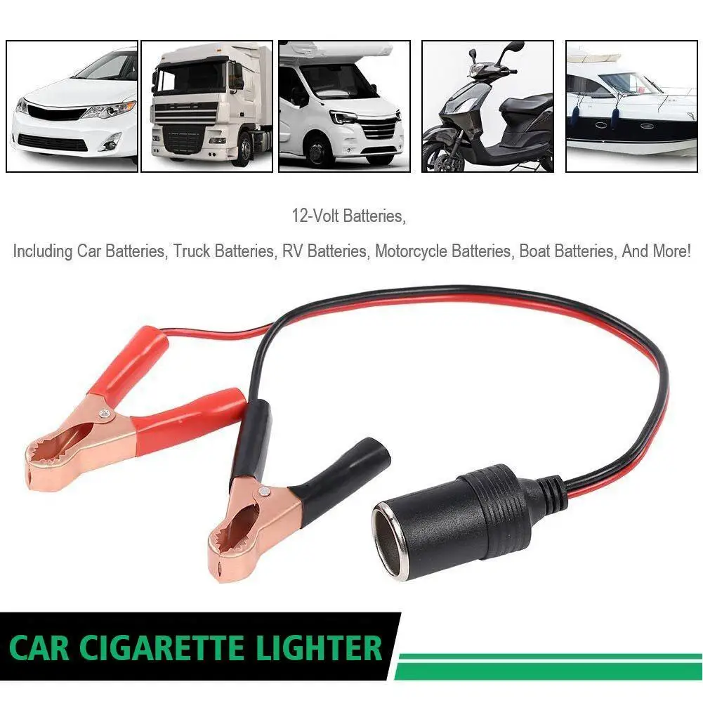 

12V 24V Car High Power Pure Battery with Clip To Cigarette Lighter Female Socket 12V 24V Volt 220W Car Socket Plug