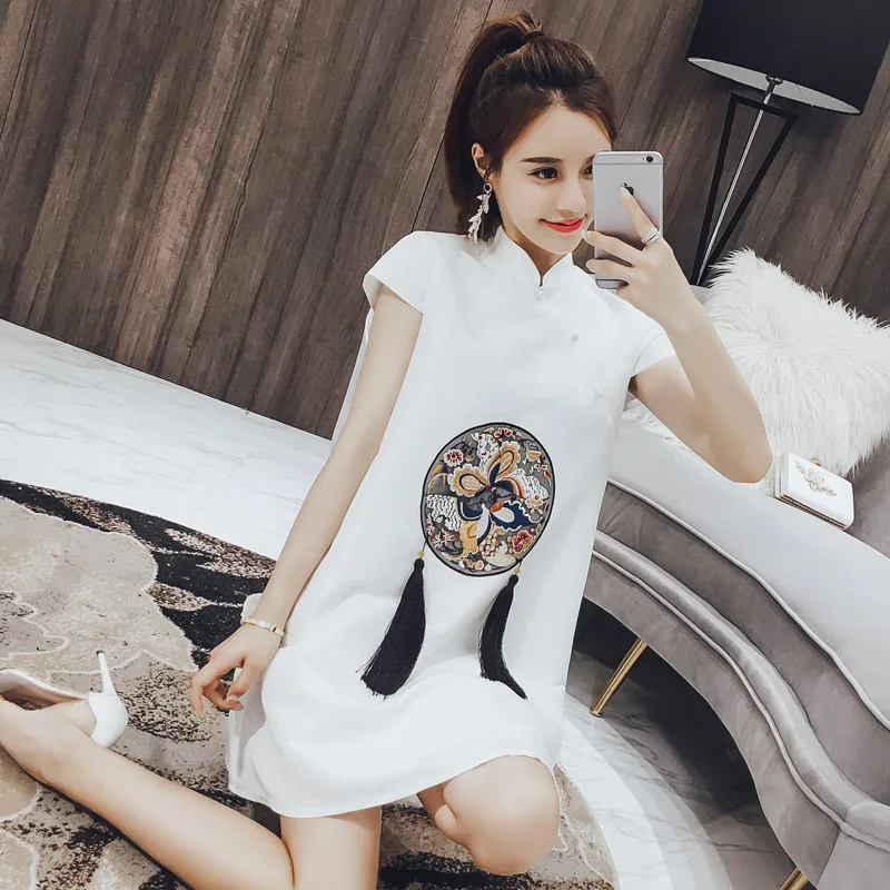 New Chinese Style Improved Version Cheongsam Women's Summer 2023 Fashion Dress Girl Doll Ethnic Style Dress Printing Loose And C
New Chinese Style Improved Version Cheongsam Women's Summer 2023 Fashion Dress Girl Doll Ethnic Style Dress Printing Loose And C